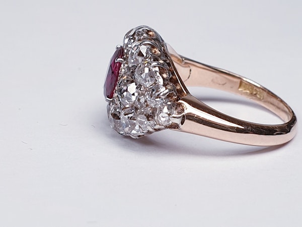 Antique ruby and old cut diamond engagement ring  DBGEMS - image 1