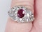Antique ruby and old cut diamond engagement ring  DBGEMS - image 2