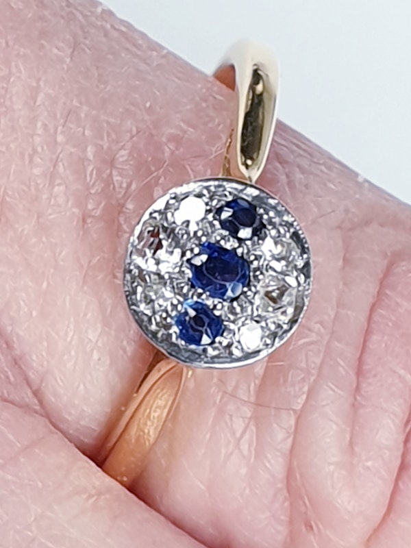 Edwardian Sapphire and Diamond Ring - image 2