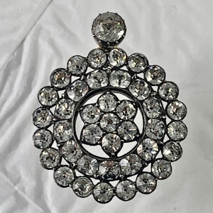 Eighteenth century silver and paste pendant