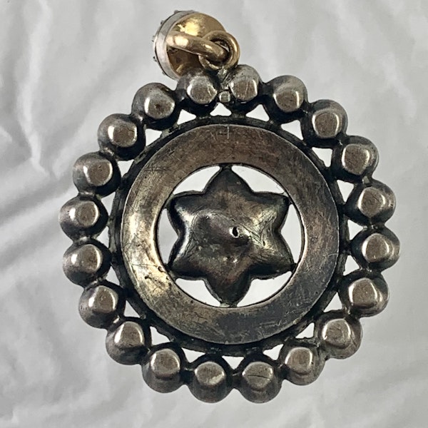 Eighteenth century silver and paste pendant - image 2