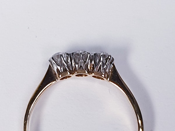 Antique Diamond Three Stone Engagement Ring  DBGEMS - image 3