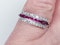 art deco gem ruby and diamond half hoop eternity ring  DBGEMS - image 1