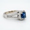 Sapphire and diamond rectangular cluster ring - image 2