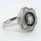 Art Deco diamond  and sapphire flower shape cluster ring - image 2
