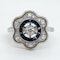 Art Deco diamond  and sapphire flower shape cluster ring - image 1
