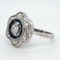 Art Deco diamond  and sapphire flower shape cluster ring - image 3