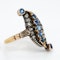Diamond and sapphire Victorian modified lozenge shaped ring - image 2