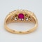 Ruby and diamond half hoop ring with trefoil shoulders - image 4