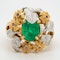 Two coloured gold emerald and ruby large cocktail ring - image 1