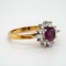Ruby and diamond vintage cluster ring - image 2