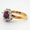 Ruby and diamond vintage cluster ring - image 3