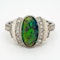 Black opal and diamond retro cluster ring - image 1
