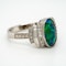 Black opal and diamond retro cluster ring - image 2