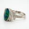 Black opal and diamond retro cluster ring - image 3