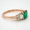 Edwardian emerald and diamond half hoop ring - image 2