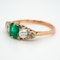 Edwardian emerald and diamond half hoop ring - image 3