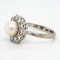 Pearl and diamond retro cluster ring - image 3