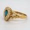 Diamond and sapphire  drop shape Edwardian ring - image 3