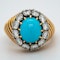 1950’s Van Cleef & Arpels Paris turquoise and diamond ring signed,numbered and french marked. - image 1