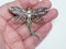 Antique Diamond and Emerald Dragonfly Brooch  DBGEMS - image 2