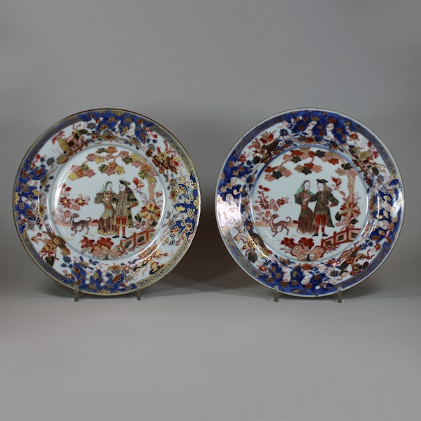 Pair of Chinese verte-imari ‘Governor Duff’ plates, Yongzheng, circa 1725-30 - image 1