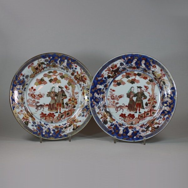 Pair of Chinese verte-imari ‘Governor Duff’ plates, Yongzheng, circa 1725-30 - image 2
