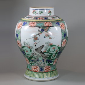 Chinese famille verte baluster vase, Kangxi (1662-1722)