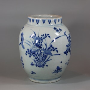 Chinese blue and white transitional jar, circa 1650