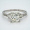 Art Deco diamond solitaire ring of 2.54 ct with diamond baguette and brilliant cut  shoulders - image 1