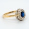 Victorian diamond and sapphire oval cluster ring - image 2