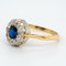 Victorian diamond and sapphire oval cluster ring - image 3