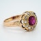 Antique gold ruby and diamond cluster ring - image 2