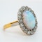 Victorian large opal and diamond oval cluster ring - image 2