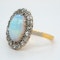 Victorian large opal and diamond oval cluster ring - image 3