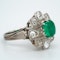 Emerald cabochon and diamond cluster ring - image 2
