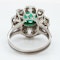 Emerald cabochon and diamond cluster ring - image 4