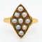 Victorian possible natural pearls lozenge shape cluster ring - image 1