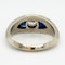 Art Deco diamond and triangular cut sapphires 3 stone ring - image 4