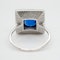Vintage sapphire and diamond rectangular cluster ring - image 4