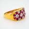 Edwardian ruby and diamond oval cluster ring - image 2
