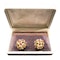 A pair of Italian Gold Burma Ruby Enamel Clip On Earrings - image 2