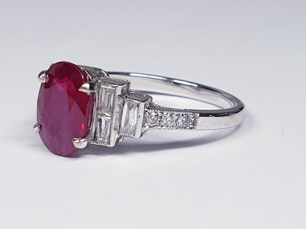 Ruby and Baguette Diamond Ring  DBGEMS - image 1