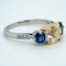 Platinum 2.05ct Fancy Yellow Diamond and 1.40ct Natural Blue Sapphire Engagement Ring - image 2