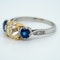 Platinum 2.05ct Fancy Yellow Diamond and 1.40ct Natural Blue Sapphire Engagement Ring - image 3