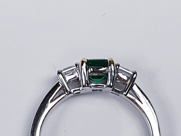Emerald and diamond engagement ring  DBGEMS - image 3
