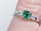 Emerald and diamond engagement ring  DBGEMS - image 4