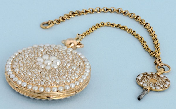 VERY FINE & RARE PEARL ENCRUSTED GOLD REPEATER - image 4