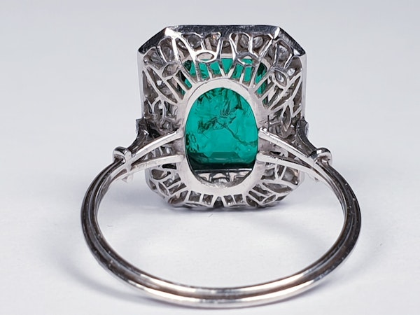 Emerald and diamond dress ring  DBGEMS - image 3