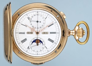 GOLD QUARTER REPEATING SWISS CALENDAR